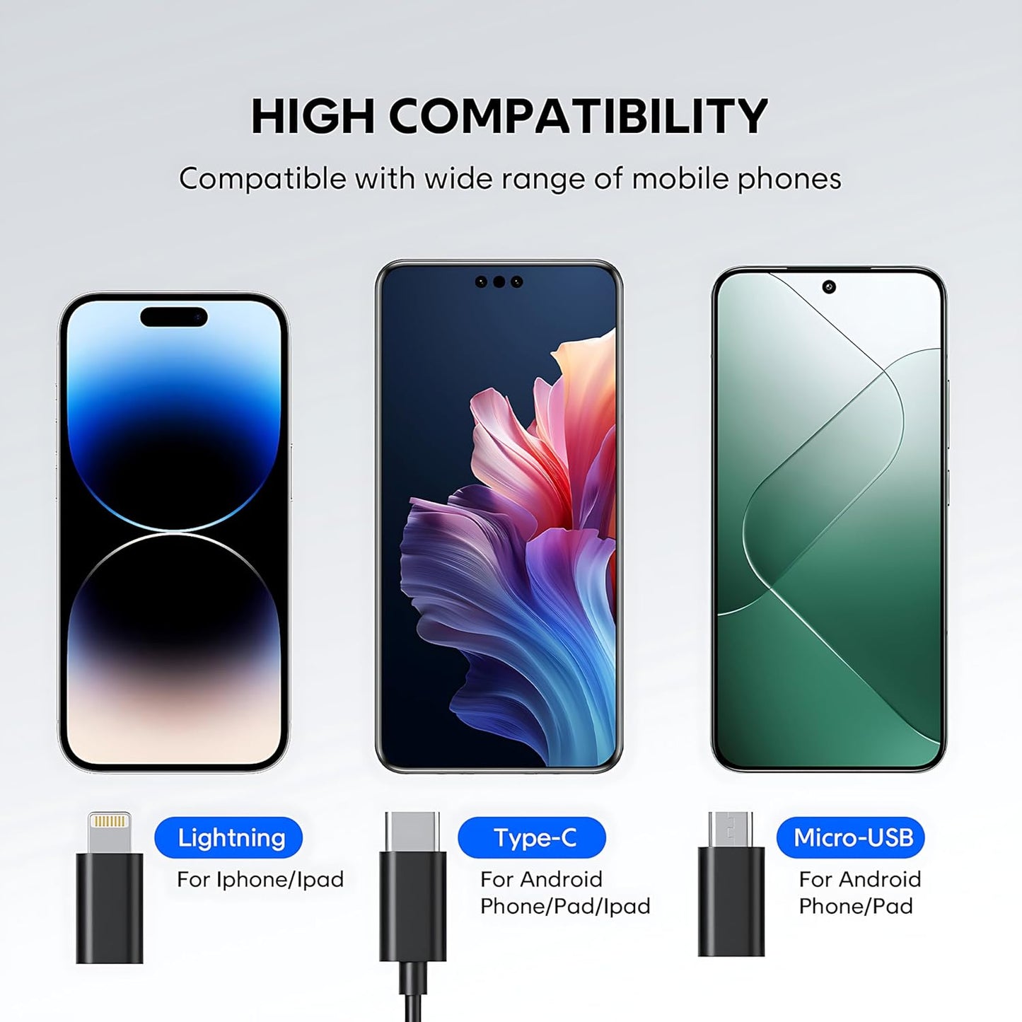 1920P HD 9.84FT Endoscope Camera with Light, Borescope with 8 Adjustable LED Lights, USB Type C, Inspection Camera with Semi-Rigid Snake Cable for Android and Ios Smartphones, Iphone, Ipad.