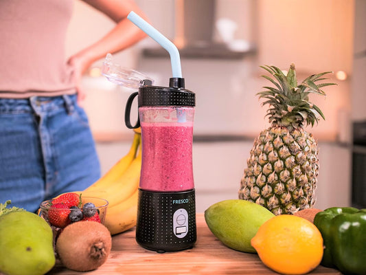 Portable, Personal Size Blender for Shakes and Fruit Smoothie , Milkshake – Mini Juicer 4000 Mah USB Rechargeable with 6 Blades, Handheld Use in Sports, Travel, Gym
